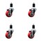 Service Caster 3'' SS Red Poly Wheel Swivel 1-1/2'' Expanding Stem Caster Set, 4PK SCC-SSEX20S314-PPUB-RED-112-4 - alternate 1